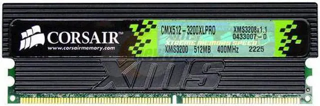 Main image of CORSAIR XMS 512MB DDR 400 (PC 3200) Desktop Memory Model CMX512-3200XLPRO