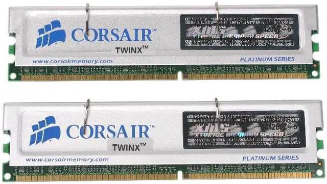 Main image of CORSAIR XMS 1GB (2 x 512MB) DDR 550 (PC 4400) Dual Channel Kit Desktop Memory Model TWINX1024-4400C25PT