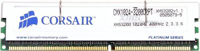 Main image of CORSAIR XMS 1GB DDR 400 (PC 3200) Desktop Memory Model CMX1024-3200C2PT