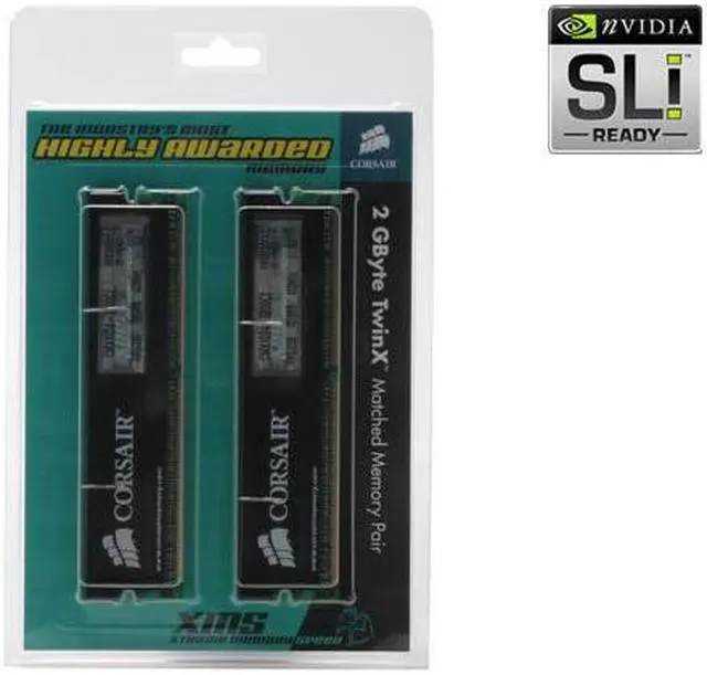 Alt view image 2 of 2 - CORSAIR XMS 2GB (2 x 1GB) DDR 400 (PC 3200) Dual Channel Kit Desktop Memory Model Twinx2048-3200c2