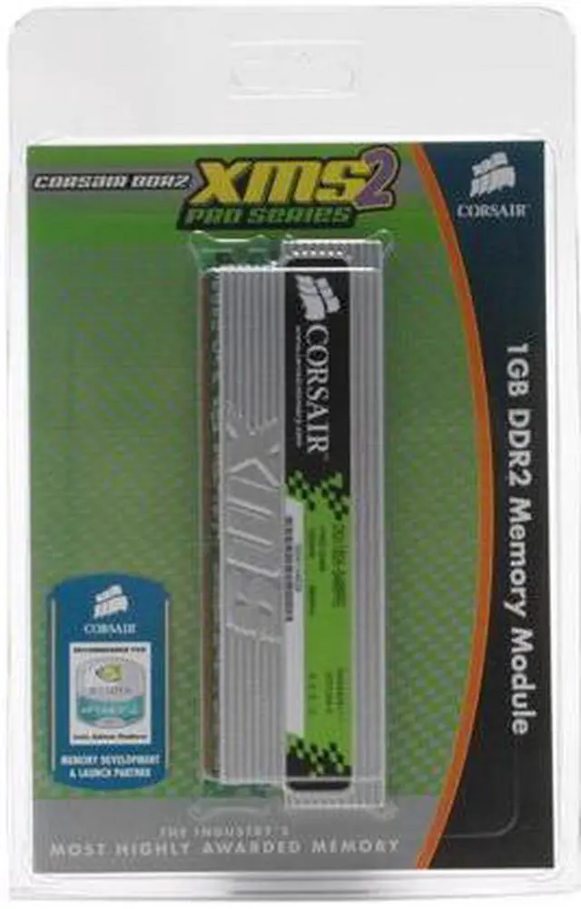 Alt view image 2 of 2 - CORSAIR XMS2 1GB DDR2 800 (PC2 6400) Desktop Memory Model CM2X1024-6400PRO