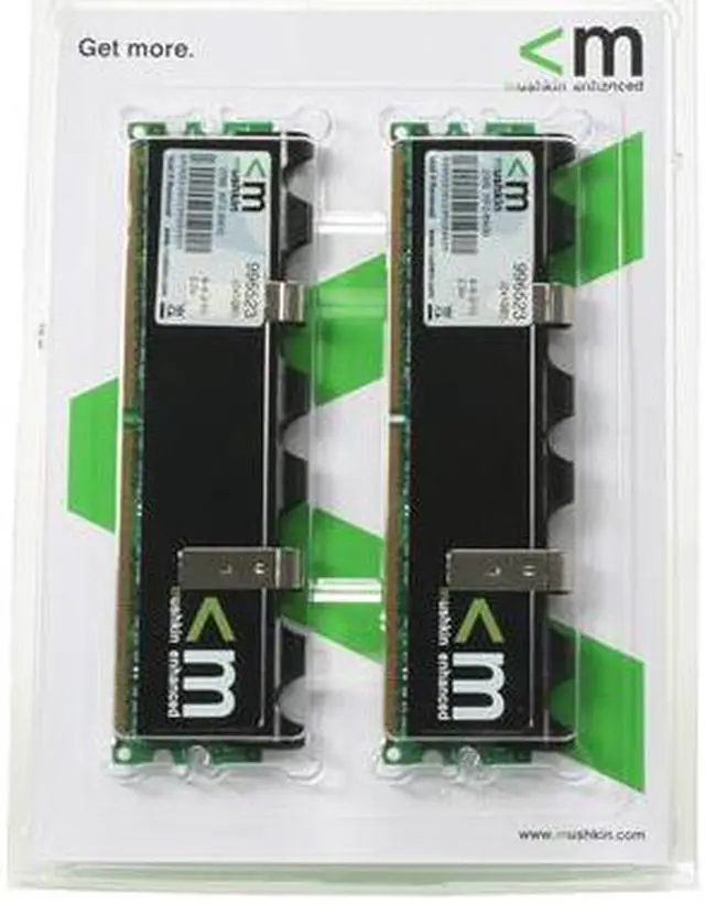 Alt view image 2 of 2 - Mushkin Enhanced Extreme Performance 2GB (2 x 1GB) DDR2 800 (PC2 6400) with EPP Profile Dual Channel Kit Desktop Memory Model 996523