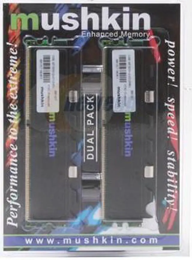 Alt view image 2 of 2 - Mushkin Enhanced 1GB (2 x 512MB) DDR 400 (PC 3200) Dual Channel Kit System Memory Model 991357