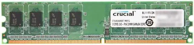 Main image of Crucial 512MB DDR2 667 (PC2 5300) Desktop Memory Model CT6464AA667