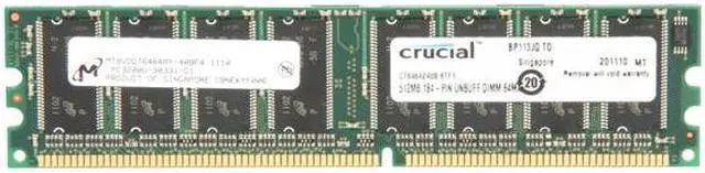 Main image of Crucial 512MB DDR 400 (PC 3200) Desktop Memory Model CT6464Z40B
