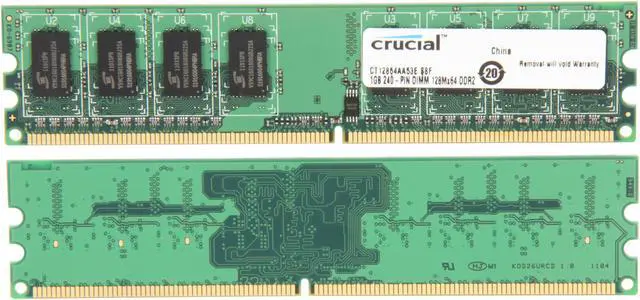 Alt view image 2 of 3 - Crucial 2GB (2 x 1GB) DDR2 533 (PC2 4200) Dual Channel Kit Desktop Memory Model CT2KIT12864AA53E - OEM