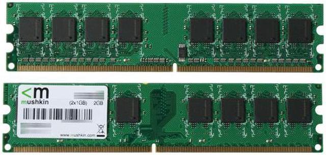 Mushkin Enhanced Essentials 2GB (2 x 1GB) DDR2 800 (PC2 6400) Dual Channel  Kit Desktop Memory Model 996529