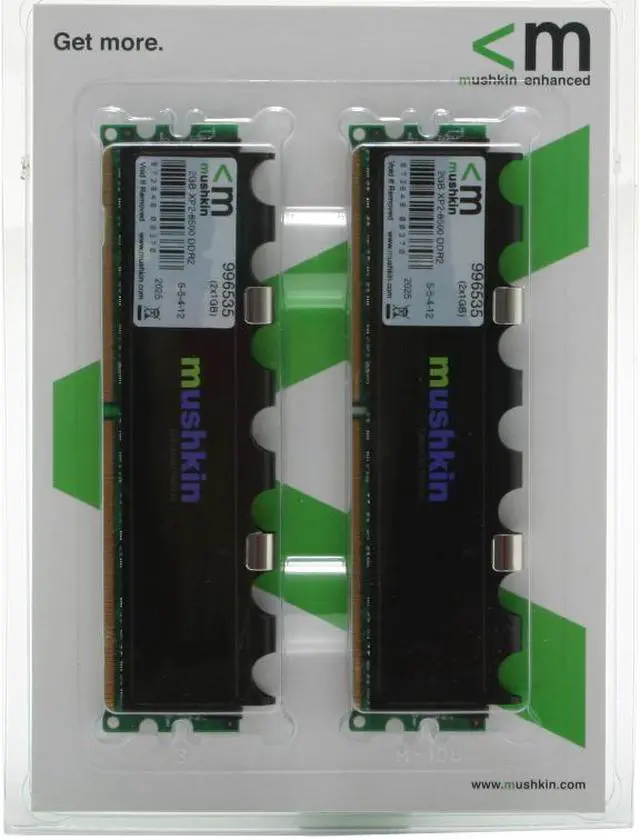 Alt view image 2 of 2 - Mushkin Enhanced Extreme Performance 2GB (2 x 1GB) DDR2 1066 (PC2 8500) with EPP Profile Dual Channel Kit Desktop Memory Model 996535