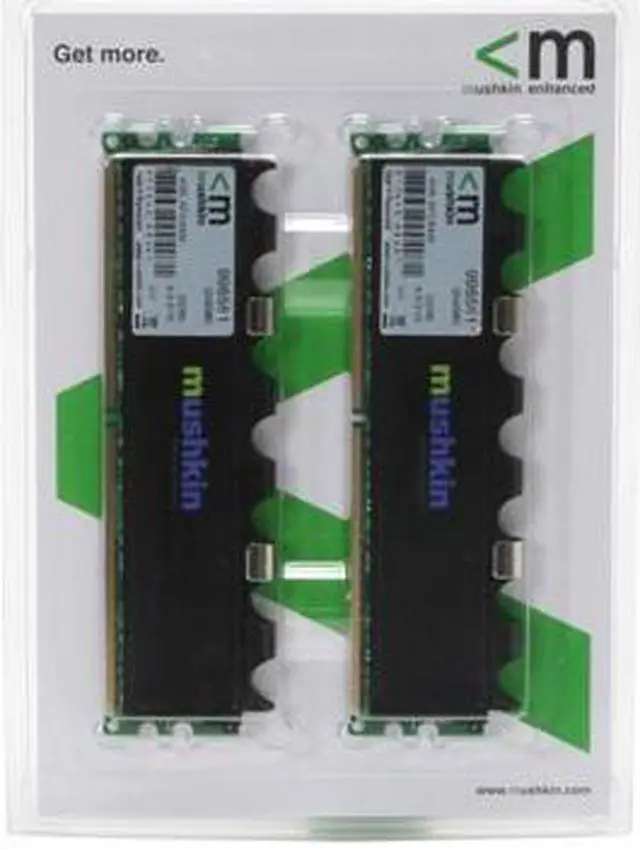 Main image of Mushkin Enhanced 4GB (2 x 2GB) DDR2 800 (PC2 6400) Dual Channel Kit Desktop Memory Model 996561