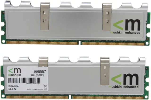 Alt view image 2 of 2 - Mushkin Enhanced Silverline 4GB (2 x 2GB) DDR2 800 (PC2 6400) Dual Channel Kit Desktop Memory Model 996557