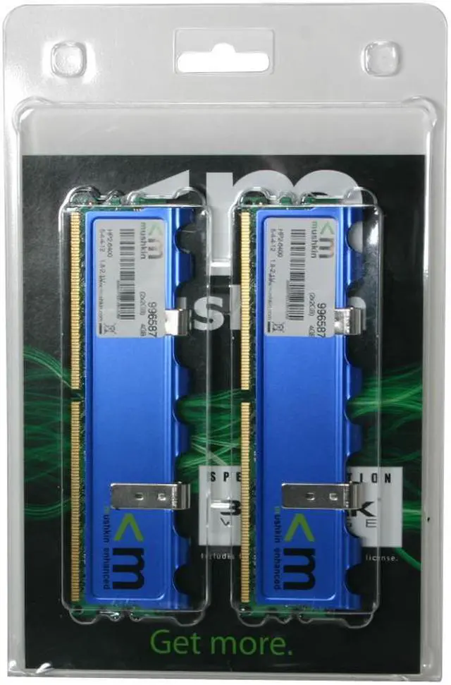 Alt view image 2 of 2 - Mushkin Enhanced Blackline 4GB (2 x 2GB) DDR2 800 (PC2 6400) Dual Channel Kit Desktop Memory Model 996587