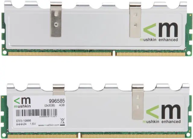 Alt view image 2 of 3 - Mushkin Enhanced Silverline 4GB (2 x 2GB) DDR3 1333 (PC3 10666) Dual Channel Kit Desktop Memory Model 996585