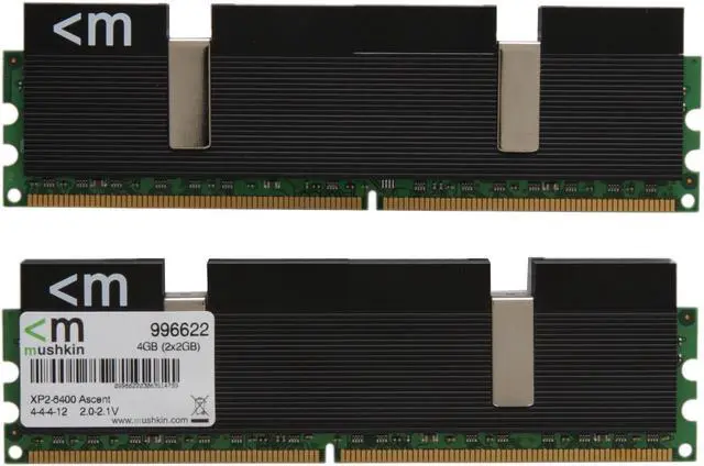 Alt view image 3 of 3 - Mushkin Enhanced Blackline 4GB (2 x 2GB) DDR2 800 (PC2 6400) Dual Channel Kit Desktop Memory Model 996622