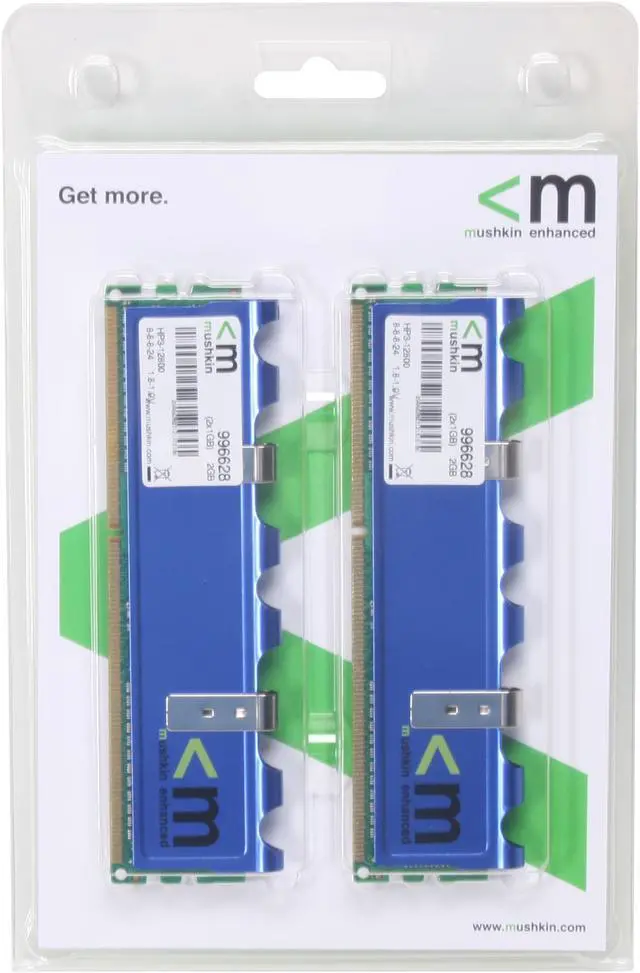 Alt view image 3 of 3 - Mushkin Enhanced Blackline 2GB (2 x 1GB) DDR3 1600 (PC3 12800) Dual Channel Kit Desktop Memory Model 996628