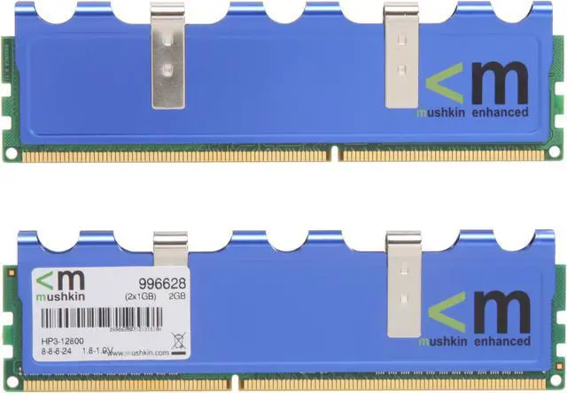 Alt view image 2 of 3 - Mushkin Enhanced Blackline 2GB (2 x 1GB) DDR3 1600 (PC3 12800) Dual Channel Kit Desktop Memory Model 996628