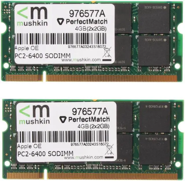 Alt view image 2 of 3 - Mushkin Enhanced 4GB (2 x 2GB) DDR2 800 (PC2 6400) Dual Channel Kit Memory For Apple Model 976577a