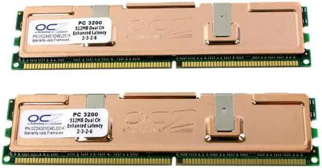OCZ Enhanced Latency 1GB (2 x 512MB) DDR 400 (PC 3200) Dual