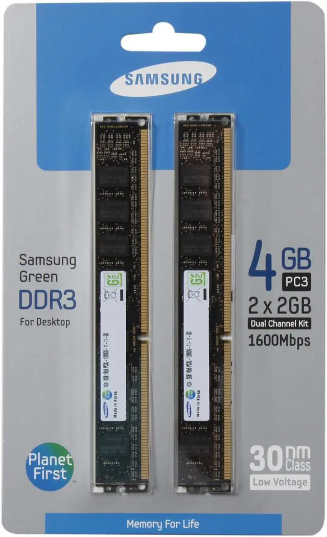 Alt view image 3 of 3 - SAMSUNG 4GB (2 x 2GB) DDR3L 1600 (PC3L 12800) Desktop Memory Model MV-3V2G3D/US