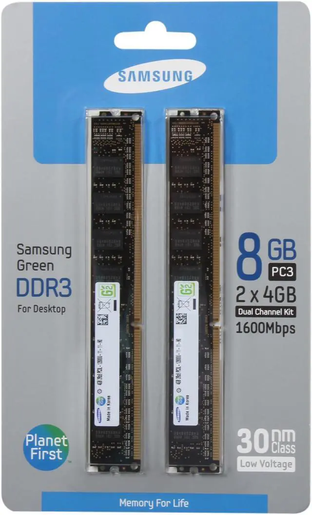 Alt view image 3 of 3 - SAMSUNG 8GB (2 x 4GB) DDR3L 1600 (PC3L 12800) Desktop Memory Model MV-3V4G3D/US