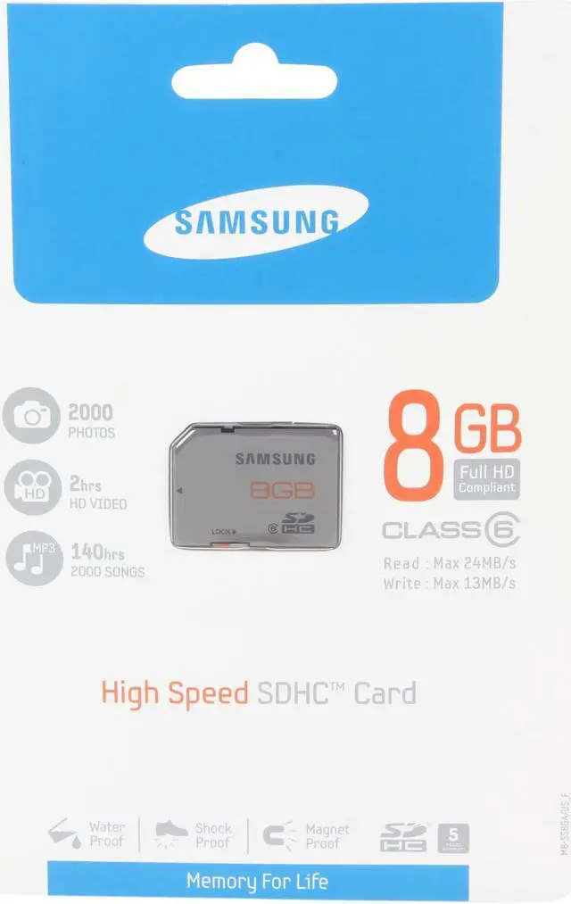 Alt view image 4 of 4 - SAMSUNG 8GB Secure Digital High-Capacity (SDHC) Flash Card Model MB-SS8GA/US