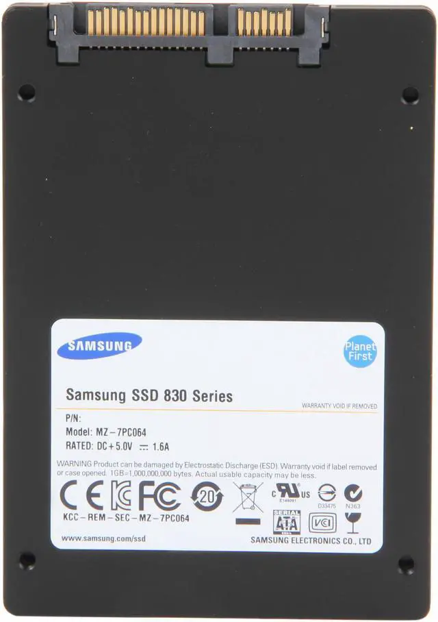 Alt view image 5 of 6 - SAMSUNG 830 Series 2.5" 64GB SATA III MLC Internal Solid State Drive (SSD) MZ-7PC064B/WW