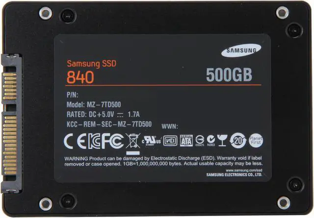 Alt view image 5 of 6 - SAMSUNG 840 Series 2.5" 500GB SATA III Internal Solid State Drive (SSD) MZ-7TD500BW