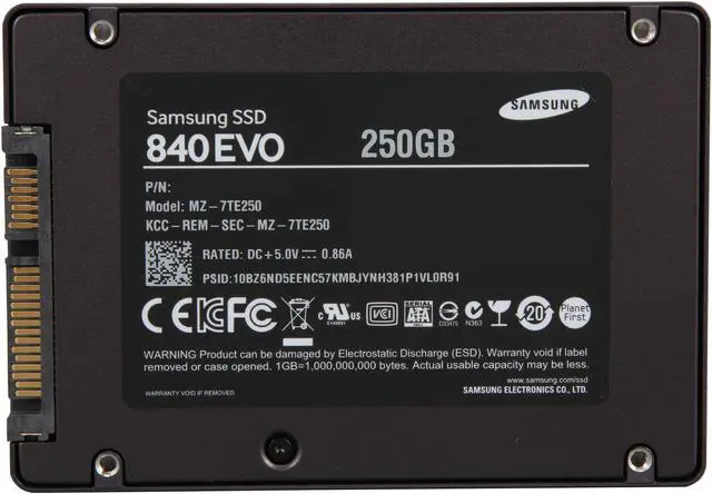 Alt view image 3 of 5 - SAMSUNG 840 EVO MZ-7TE250KW 2.5" TLC Internal Solid State Drive (SSD) With Desktop Bundle Kit