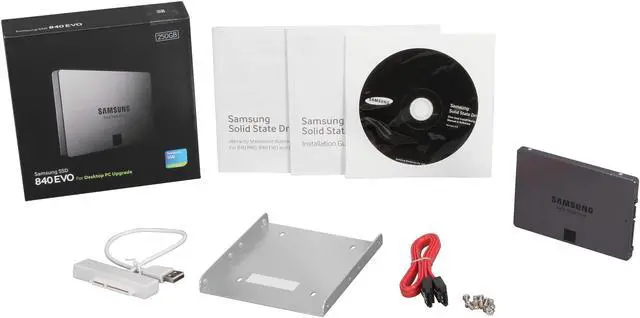 Alt view image 5 of 5 - SAMSUNG 840 EVO MZ-7TE250KW 2.5" TLC Internal Solid State Drive (SSD) With Desktop Bundle Kit