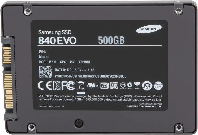 Alt view image 4 of 5 - Samsung 840 EVO MZ-7TE500LW 500 GB 2.5" Internal Solid State Drive