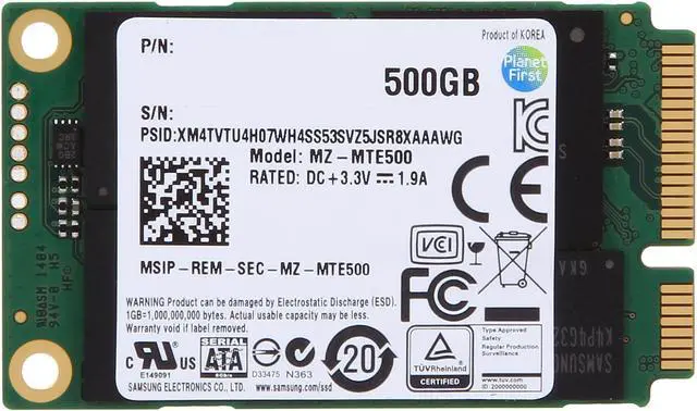 Alt view image 3 of 4 - SAMSUNG 840 EVO mSATA 500GB SATA III TLC Internal Solid State Drive (SSD) MZ-MTE500BW