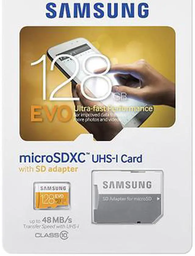 Alt view image 4 of 4 - Samsung 128GB EVO microSDXC UHS-I/U1 Class 10 Memory Card with Adapter, Speed Up to 48MB/s (MB-MP128DA/AM) [Old Speed]