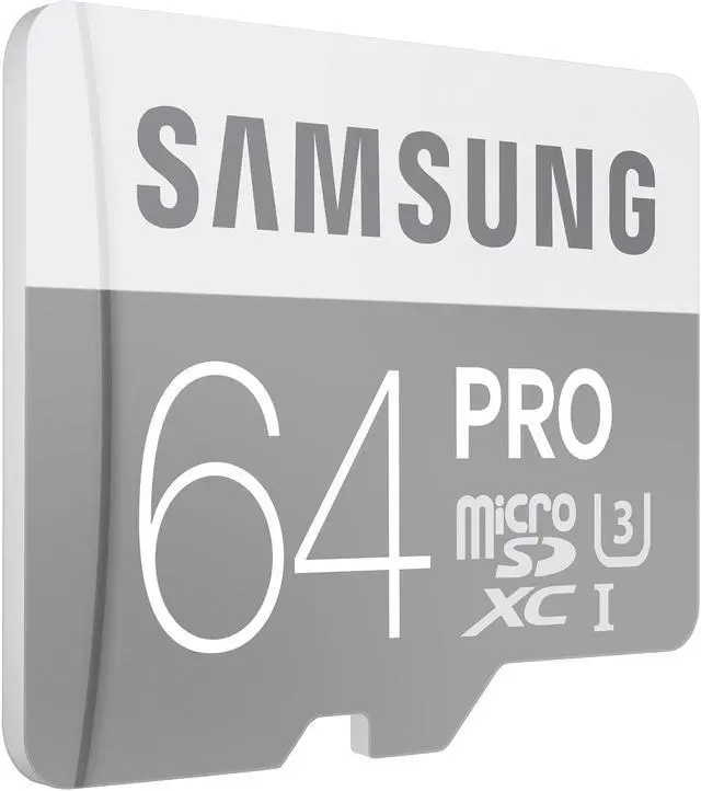 Alt view image 2 of 4 - Samsung 64GB PRO microSDXC UHS-I/U3 Class 10 Memory Card with Adapter, Speed Up to 90MB/s (MB-MG64EA/AM)