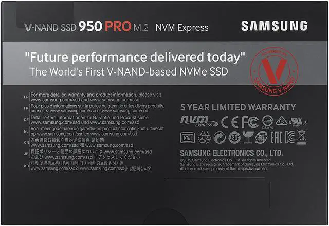 Alt view image 6 of 6 - Samsung MZ-V5P256BW SSD 950 PRO NVMe 256GB for Business
