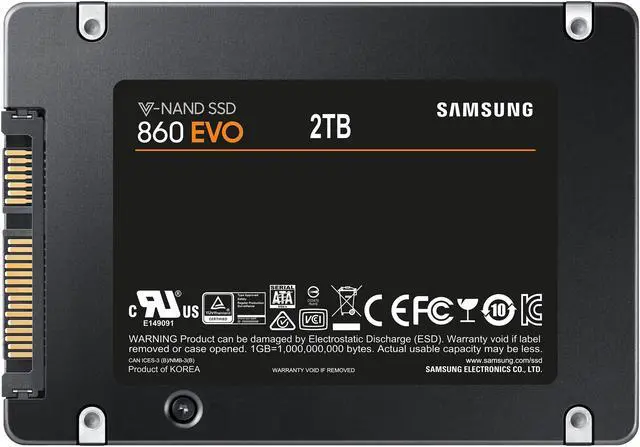 Alt view image 5 of 6 - SAMSUNG 860 EVO Series 2.5" 2TB SATA III Samsung V-NAND 3-bit MLC Internal Solid State Drive (SSD) MZ-76E2T0B/AM