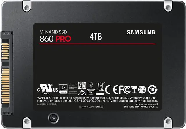 Alt view image 4 of 6 - SAMSUNG 860 Pro Series 2.5" 4TB SATA III 3D NAND Internal Solid State Drive (SSD) MZ-76P4T0BW