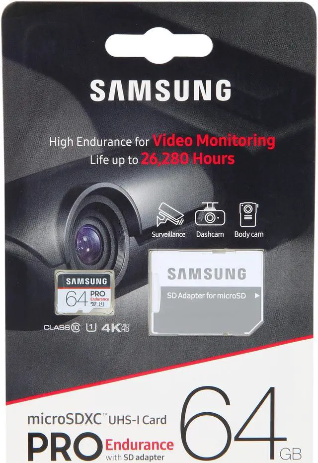 Alt view image 7 of 7 - SAMSUNG 64GB PRO Endurance microSDXC UHS-I/U1 Memory Card with Adapter, Speed Up to 100MB/s (MB-MJ64GA/AM)