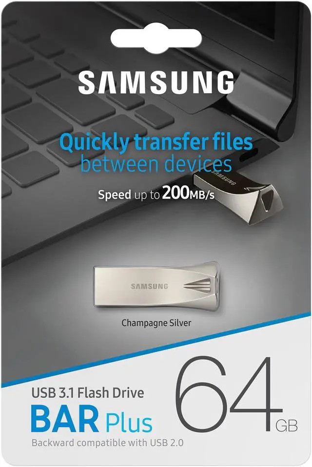 Alt view image 7 of 7 - SAMSUNG 64GB BAR Plus (Metal) USB 3.1 Flash Drive, Speed Up to 300MB/s (MUF-64BE3/AM)