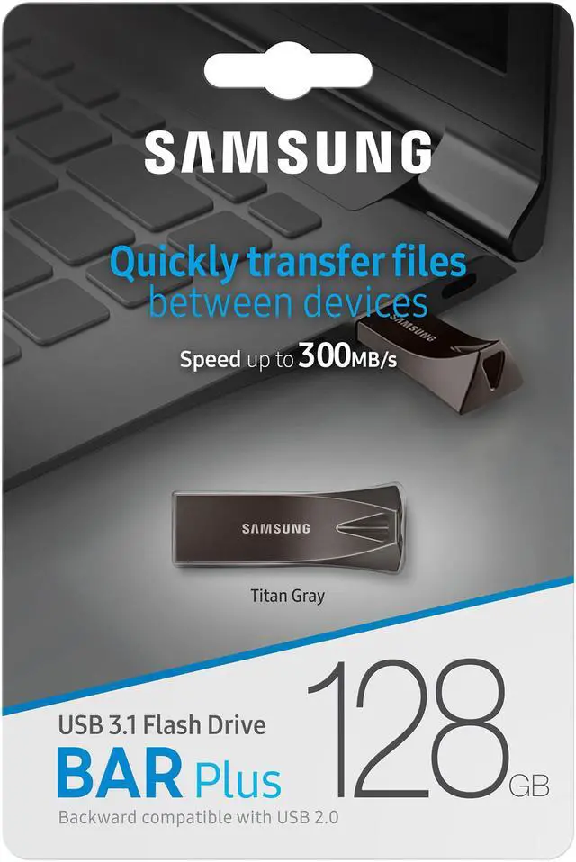 Alt view image 7 of 7 - SAMSUNG 128GB BAR Plus (Metal) USB 3.1 Flash Drive, Speed Up to 400MB/s (MUF-128BE4/AM)