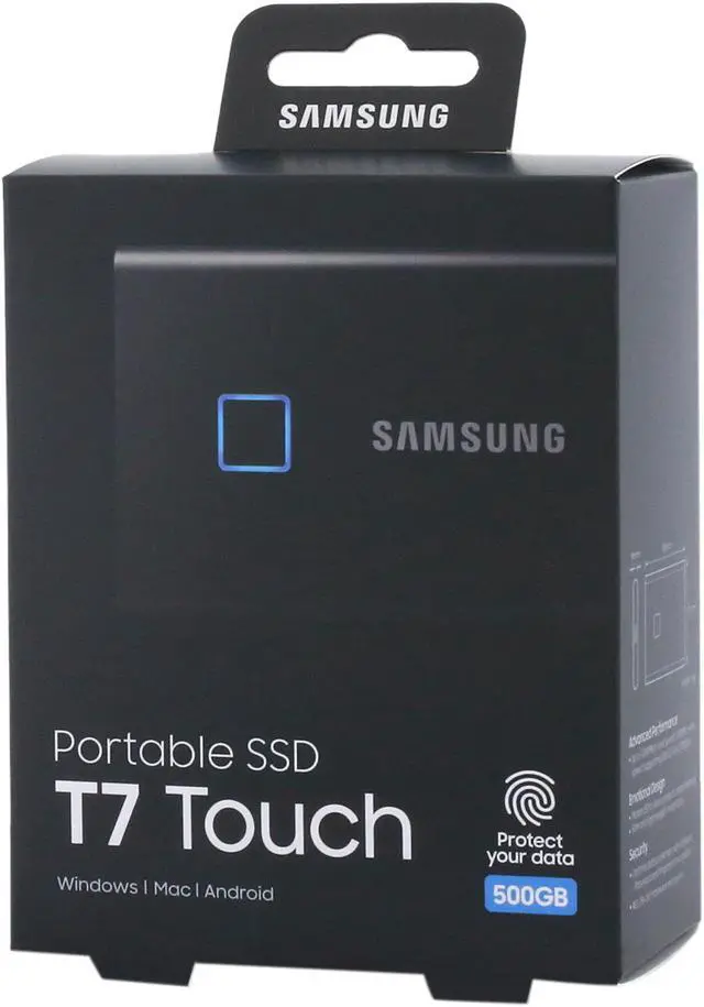 Alt view image 7 of 7 - SAMSUNG T7 Touch Portable SSD 500GB - Up to 1050 MB/s - USB 3.2 External Solid State Drive, Black (MU-PC500K/WW)