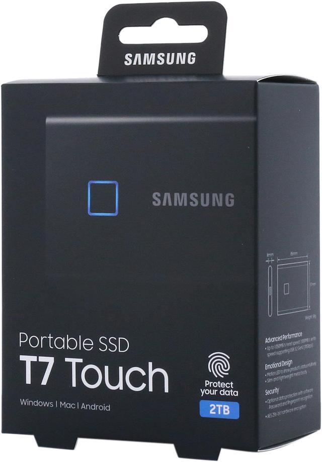 Alt view image 7 of 7 - SAMSUNG T7 Touch Portable SSD 2TB - Up to 1050 MB/s - USB 3.2 Gen 2 External Solid State Drive, Black (MU-PC2T0K/WW)
