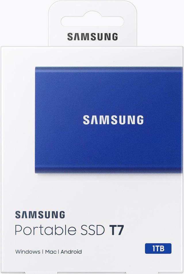 Alt view image 5 of 7 - SAMSUNG T7 Portable SSD 1TB  - Up to 1050 MB/s - USB 3.2 Gen 2 External Solid State Drive, Blue (MU-PC1T0H/AM)