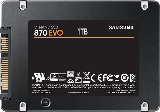 Alt view image 3 of 8 - Samsung 870 EVO SATA III SSD 1TB 2.5” Internal Solid State Drive, Upgrade PC or Laptop Memory and Storage for IT Pros, Creators, Everyday Users, MZ-77E1T0B/AM
