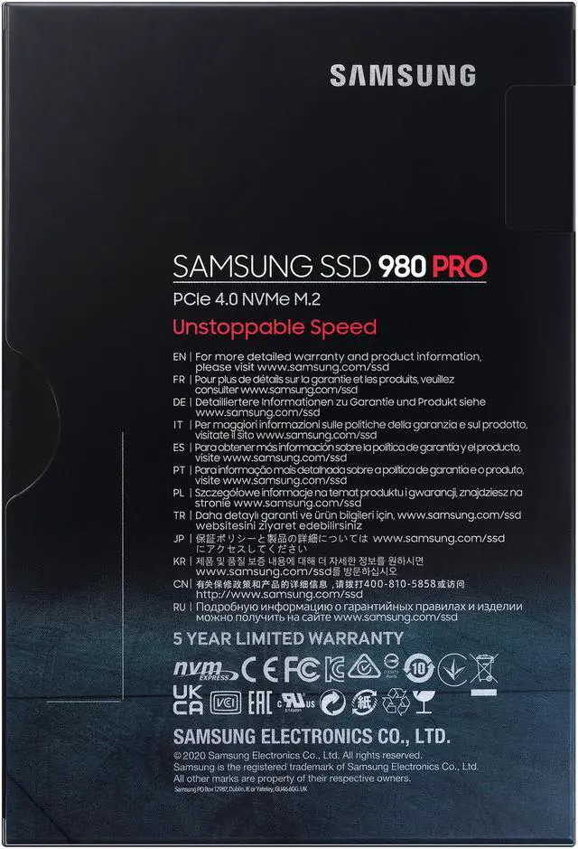 Alt view image 5 of 6 - SAMSUNG 980 PRO SSD 2TB, PCIe 4.0 M.2 2280, Speeds Up-to 6,400MB/s Best for High End Computing, Gaming, and Heavy Duty Workstations (MZV8P2T0B/AM)