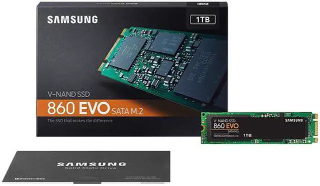 Alt view image 2 of 2 - SAMSUNG 860 EVO Series M.2 2280 1TB SATA III V-NAND 3-bit MLC Internal Solid State Drive (SSD) MZ-N6E1T0BW