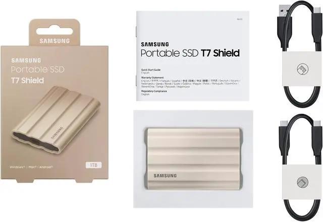 Alt view image 6 of 8 - SAMSUNG T7 Shield Portable External Solid State Drive USB 3.2 1TB , IP65 Water Resistant, Compatible with PC / Mac / Android / Gaming Consoles (MUPE1T0K/AM), Beige