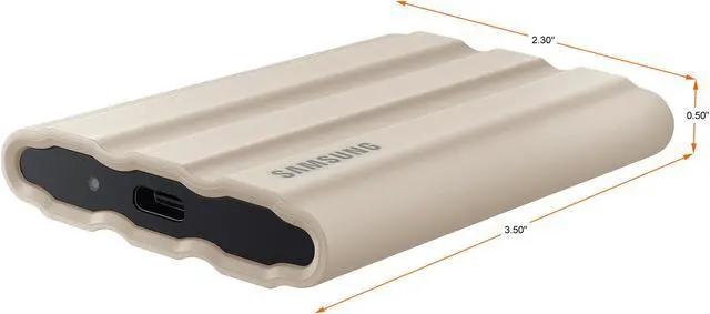 Alt view image 7 of 8 - SAMSUNG T7 Shield Portable External Solid State Drive USB 3.2 1TB , IP65 Water Resistant, Compatible with PC / Mac / Android / Gaming Consoles (MUPE1T0K/AM), Beige