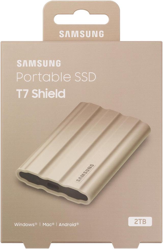 Alt view image 6 of 8 - SAMSUNG T7 Shield 2TB, Portable SSD, up to 1050MB/s, USB 3.2 Gen2, Rugged, IP65 Rated, for Photographers, Content Creators and Gaming, External Solid State Drive ?(MU-PE2T0K/AM, 2022), Beige