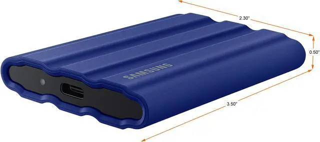 Alt view image 7 of 8 - SAMSUNG T7 Shield 1TB, Portable SSD, up to 1050MB/s, USB 3.2 Gen2, Rugged, IP65 Rated, for Photographers, Content Creators and Gaming , External Solid State Drive (MU-PE1T0R/AM, 2022), Blue