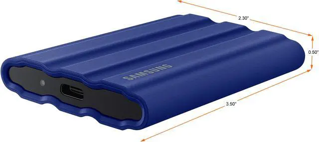 Alt view image 7 of 8 - SAMSUNG T7 Shield 2TB Portable SSD, USB 3.2 Gen2, Rugged, IP65 Rated, for Photographers, Content Creators and Gaming, External Solid State Drive (MU-PE2T0R/AM, 2022), Blue