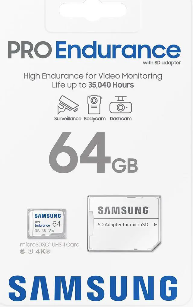 Alt view image 3 of 3 - SAMSUNG PRO Endurance 64GB microSDXC Flash Card Model MB-MJ64KA/AM